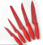 6PCS Stainless Steel Kitchen Knife Set non-stick coating with Magnetic Block