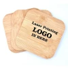 6pcs/set personalised custom square Eco-friendly bamboo coaster 100% natural wooden drink coffee cup coasters