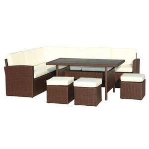 7 PC Patio Wicker Furniture Set Conversation Sofa Cushioned Outdoor Rattan Set Chair Table Outdoor Lawn sofa Sectional set