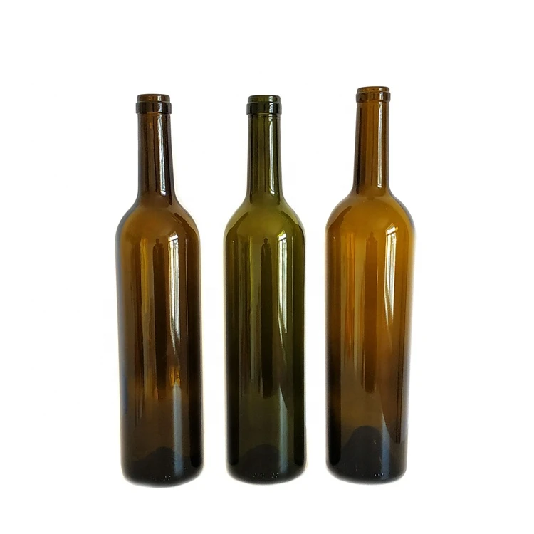 750ml Custom Design Green Brown Frosted Empty Red Wine Glass Bottle 500ml 1000ml wholesale cheap glass red wine bottles