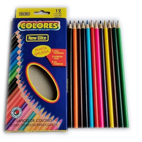 7Inch Students Kids Artist Wooden Round 12 Color Pencils High Quality Drawing Set
