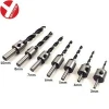 7pcs Carpentry Reamer Woodworking Chamfer Countersunk Drill Bits Set with End Milling