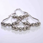 7X4cm 12pcs/set 5 Roller Ball Shower Curtain Rings Hooks Curtain Accessories Bathroom Hoist Type Metal Hook