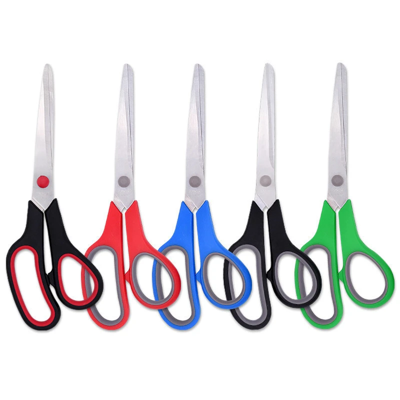 8 inch small rubber handle industrial household school paper cutting office student tailor scissors
