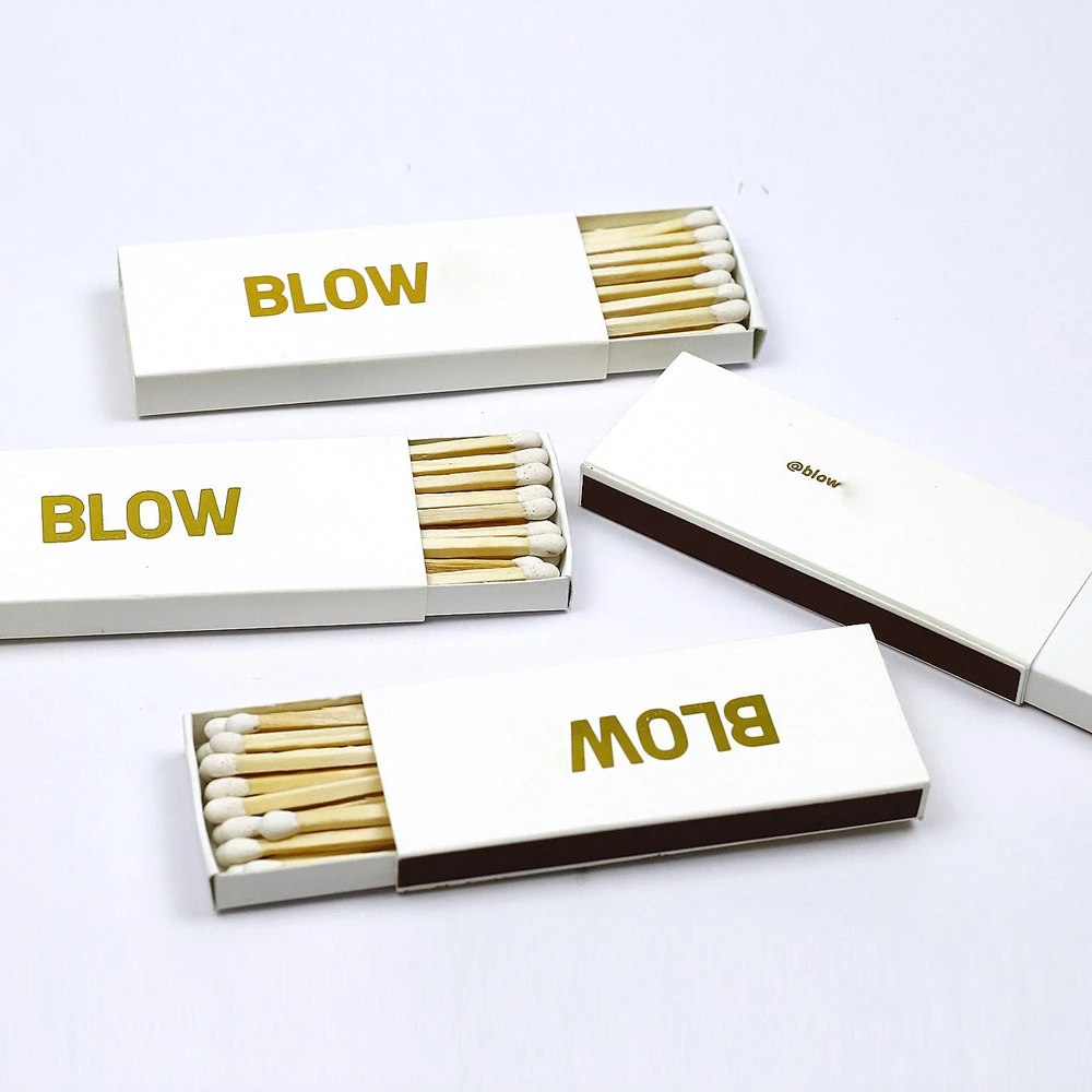 98mm white matches long customized matches box hot foil printing logo