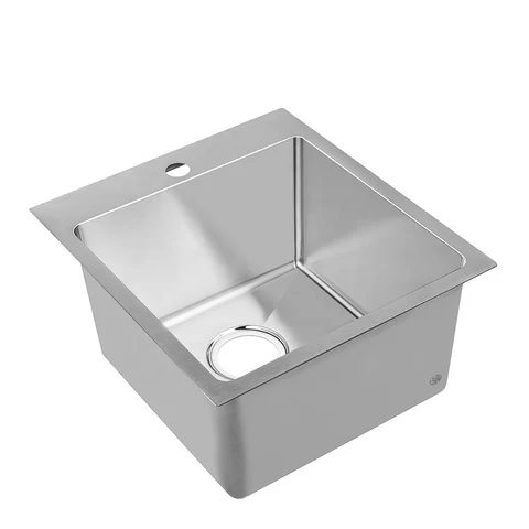 Above Counter Topmount Sink Stainless Steel 304 Single Bowl Kitchen Sink With Drain