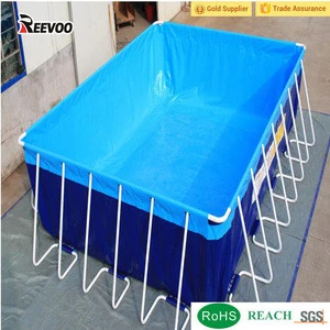 Above ground rectangular pvc kids swimming pool, plastic folding swimming pool