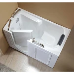 Acrylic walk in tub with spa tub for elders massage senior bathtub disability