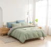 Active High Temperature Fixing Technology Durable Fresh Green Sleeping Quilt Cover Set
