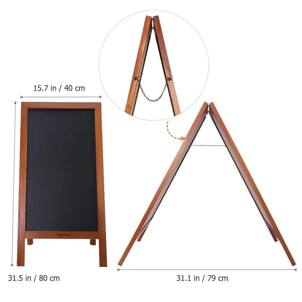 Advertising  A board  Wooden Frame Double Sides Free Standing Outdoor Decorative  Chalkboard Sign