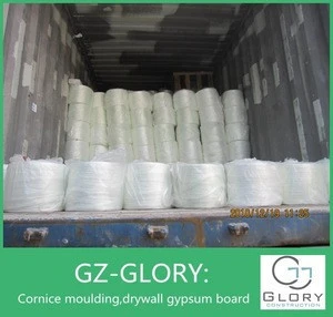 Alkali free/resistant fiber glass spray up rovings for gypsum cornice