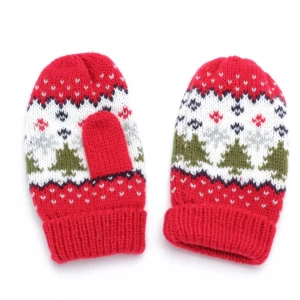 Amazon Best Seller Children Toddler Mittens Boys And Girls  Acrylic Knit Mittens Winter Outdoor Kids Christmas Gift Glove