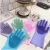 Amazon Hot Selling Household Kitchen Brush Cleaning Glove Magic Silicone Dishwashing Gloves