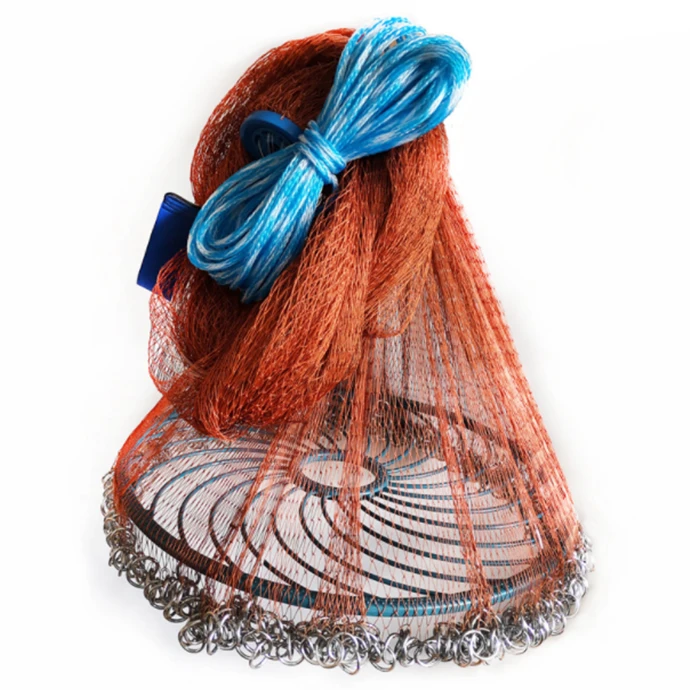 American Style Casting Net frisbee type trawling net easy throw tyre use line cast fishing net
