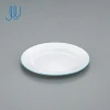 Antique Vintage White Enamel Metal Tray Dinner Dish Plates Multi-purpose Enamel Plate With Blue Rim