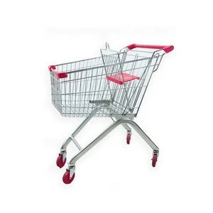 Asian style cheap price and good quality supermarket shopping trolley shopping cart 60L