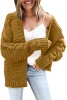 Autumn/winter new Short knitted cardigans for women Sweaters Oversized Open Front Chunky Wide Long Sleeve Loose Coat