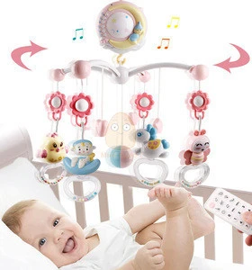 Baby Rattles Crib Mobiles Toy Holder Rotating Mobile Bed Bell Musical Box Projection 0-12 Months Newborn Infant Baby Boy Toys