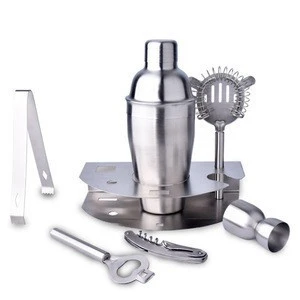 bar tools cocktail kit set boston shaker stainless steel wine set with stainless steel holder for sale home party bar tools