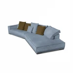 Baxter Sofa Creative Leather Sofa High Set Budapest Bevel Italian Light Luxury Sofa