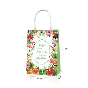 BD013 Hawaii summer holiday theme party decoration ALOHA colorful party favor paper bag
