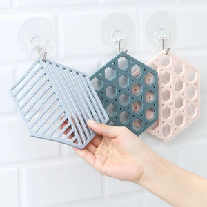 Best selling plastic product desktop decoration silicone rubber thermal insulation pad geometric cup mat