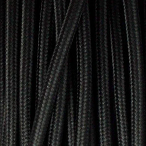 Black Round 18/2 Cotton Covered Wire Antique Vintage Style Electrical Cloth Cord