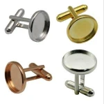 blank inclosure 14mm setting ong sleeve button down backs findings cuff link plain cufflink