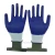 Blue rubber gloves nitrile working and grey construction work