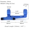 Blue Tactical Rail Mount 34mm 20MOA Double Scope Rings One Piece Cantilever Scope Mount