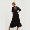 bohemian clothing women wholesale ruffle hem national style embroidery bohemia dress