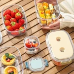 BPA-Free Modern Kitchen Stackable Plastic Salad Container Microwave Oven Meal Prep Lid Portable Insulated Food Outdoor Camping