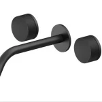 Brass Matte Black Wall Mounted Bathroom Basin Faucet