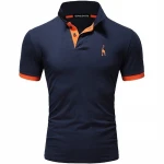 Breathable Lapel Shirt Fashion Casual Individual Men Short Sleeve T Shirt