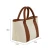 Import Brown Handles Leather Strap Blank Vintage Cotton Canvas Tote Bag Daily Handbag from China