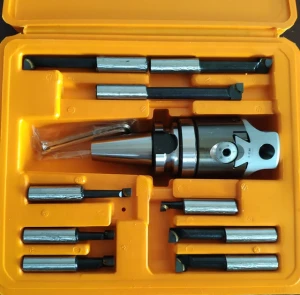 BT30 taper, F1-12 type boring head set, including 1pc 50mm fixture with shank and 9pcs  bar set