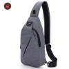 Business crossbody messager chest bag with USB charging port