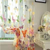 Butterflies printed curtains tulle voile sheer curtain panels accept customization