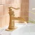 Import BWE Cupc Upc Brass Waterfall Single Handle Mixer Basin Vanity Faucet With Antique Wash Golden Gold Basin Faucet from China