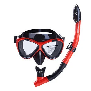 camera mount anti fog film tempered glass lens silicone skirt free diving set big nose pocket mask and snorkel set