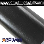 Car clothes 1.52m x 30m pvc film color black crocodile skin removable vinyl sticker