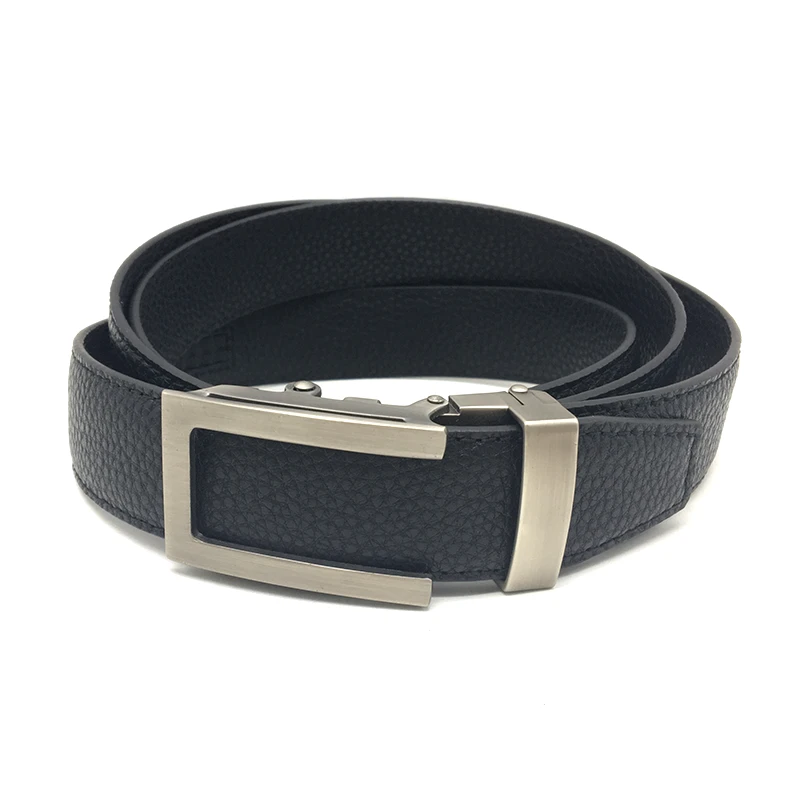 Carosung Custom Logo Mens 100% Genuine Leather Belt Automatic Buckle Belts in 32MM