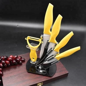 Ceramic Food Cutting Kitchen Knife Sets with Knife Block