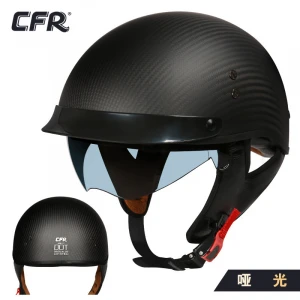 CFR carbon fiber retro motorcycle helmet for men and women all season light electric vehicle half helmet and ladle helmet