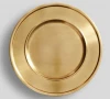 CHARGER PLATES TABLETOP DINNERWARE DISHES AND CHARGER PLATES STAINLESS STEEL DIAMOND SHAPED CRYSTAL BORDER GOLD  HIGH QUALITY