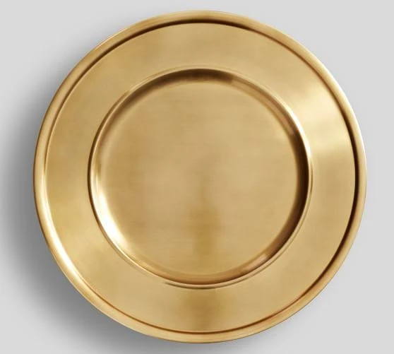 CHARGER PLATES TABLETOP DINNERWARE DISHES AND CHARGER PLATES STAINLESS STEEL DIAMOND SHAPED CRYSTAL BORDER GOLD  HIGH QUALITY