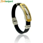 Cheap customized silicone mens jewellery bracelets stainless steel wholesale