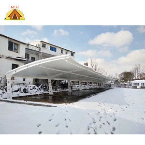 cheap design Steel Structure PVC/PVDF membrane Roof Car Parking Canopy/Car Shed carport hot sale