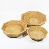 Cheap natural material round rattan serving tray trays set serving storage trays fruit basket storage made in Vietnam