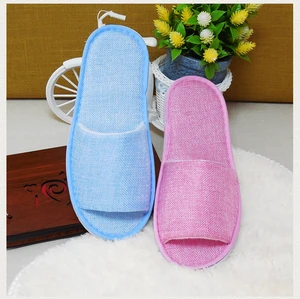 Cheap Personalized Flax Slippers For Hotel